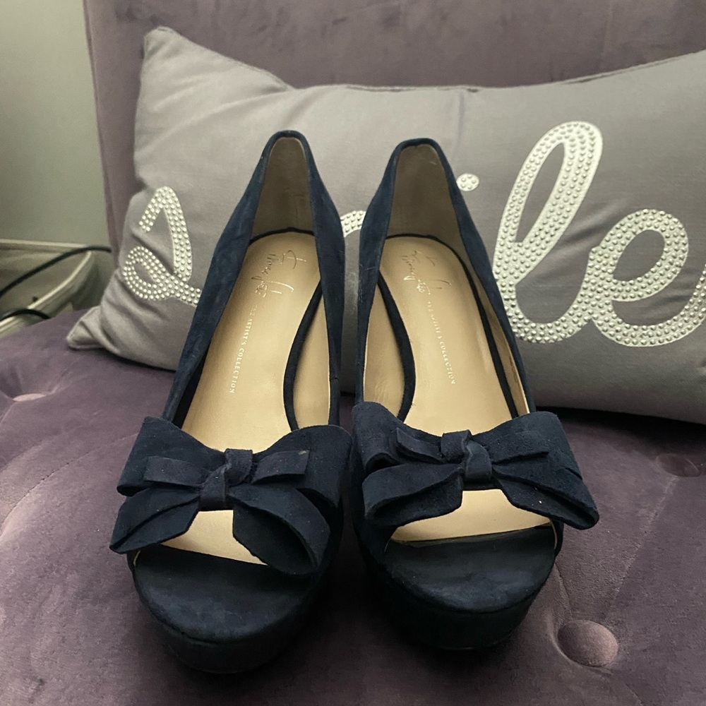 Franco Sarto Blue Suede Heels
